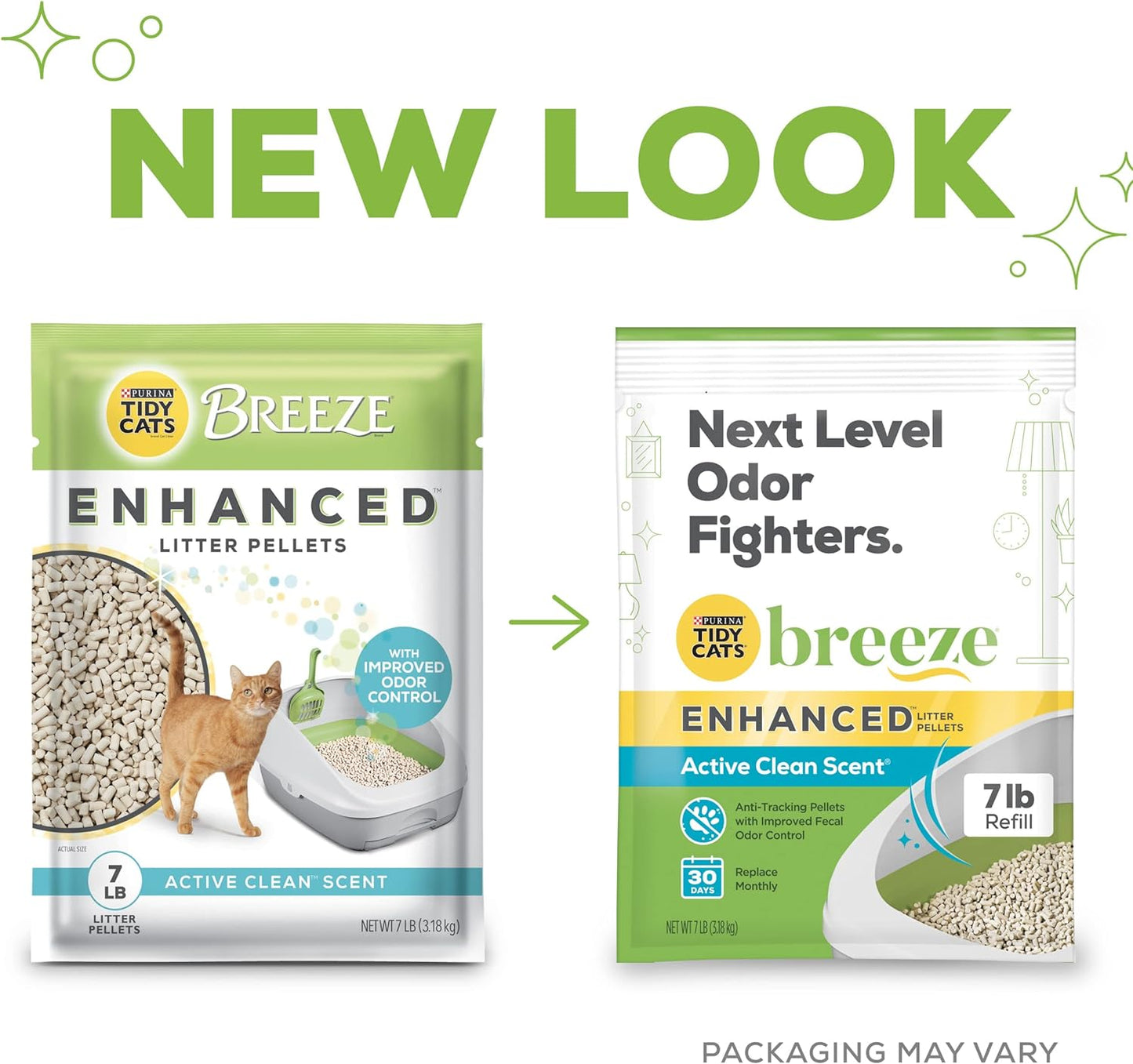 Purina Scented Litter Pellets, Breeze Enhanced Refill Litter Pellets in Recyclable Box - (Pack of 4) 7 Lb. Bags