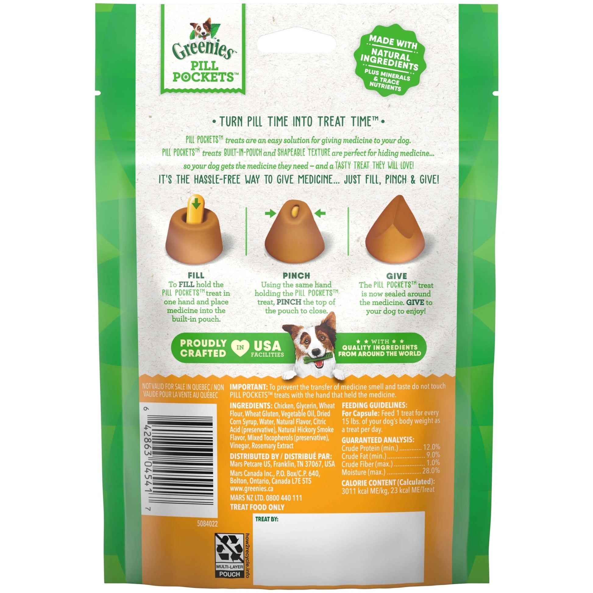 Pill Pockets for Dogs Pill Maskers Size Dry Chicken Dog Treats, 15.8 Oz Pouch