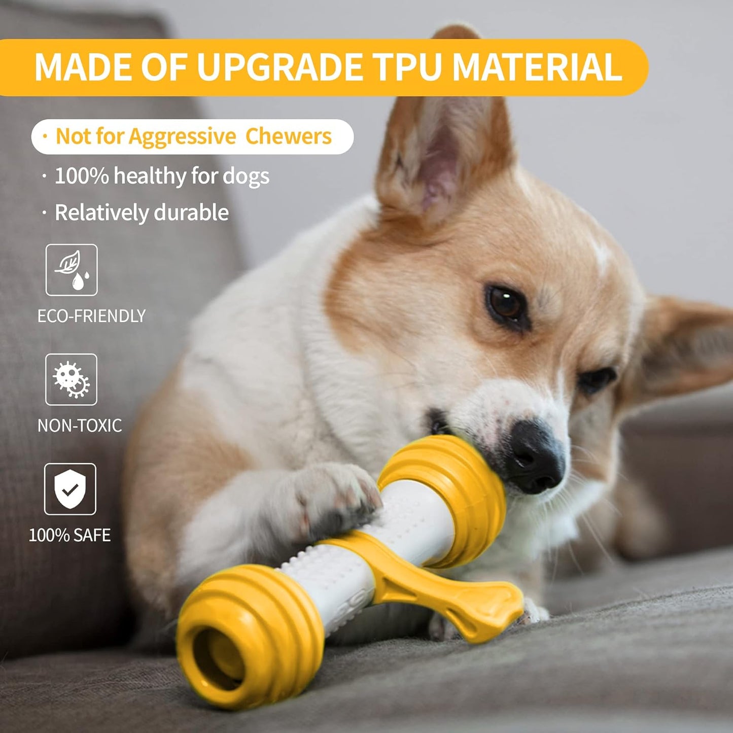 Interactive Dog Toys, Durable Motion Activated Automatic Dog Bone for Medium & Large Dogs Boredom, Electronic Dog Enrichment Toys to Chase, USB Rechargeable