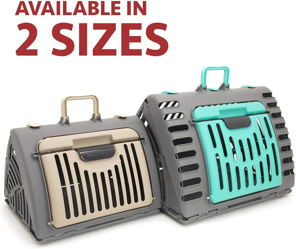 Foldable Travel Cat Carrier - Front Door Plastic Collapsible Carrier Collection, Waterproof Bed