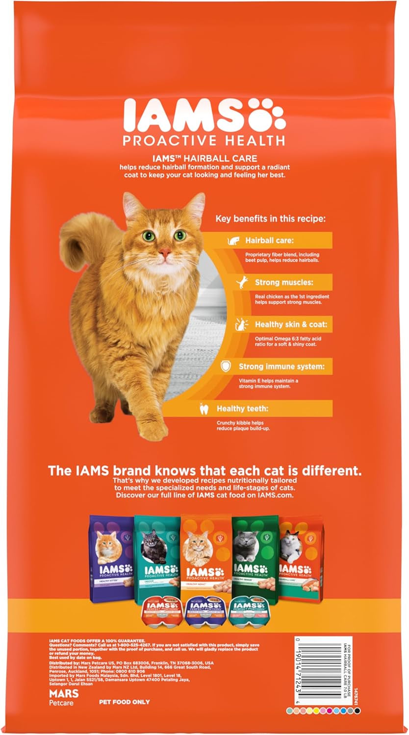 PROACTIVE HEALTH Adult Hairball Care Dry Cat Food with Chicken and Salmon Cat Kibble, 7 Lb. Bag