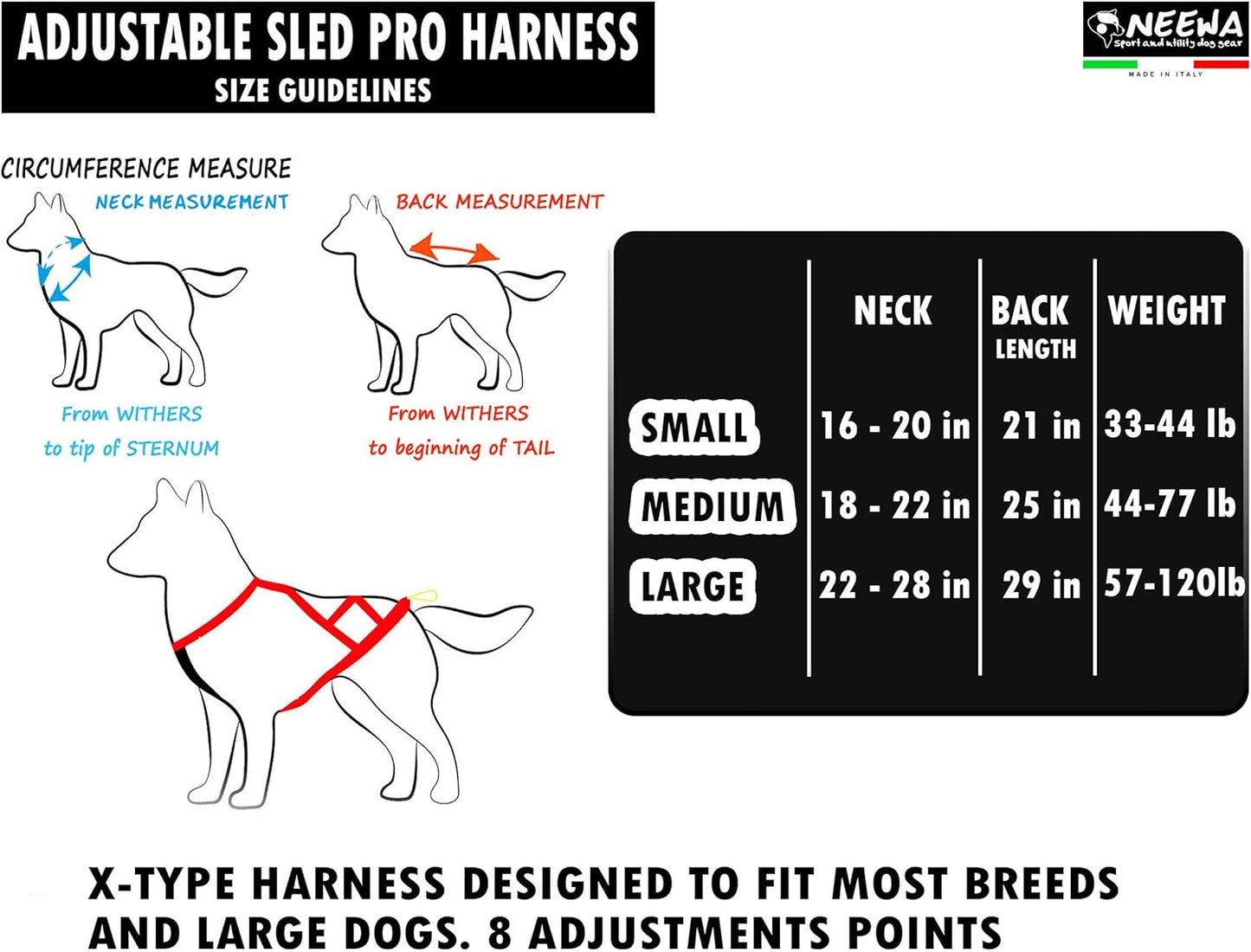 Adjustable Sled Pro Harness, Dog Harness Large Breed, Dog Pulling Harness, Giant Dog Harness, Sled Harness for Pulling, Great for Dog Joring