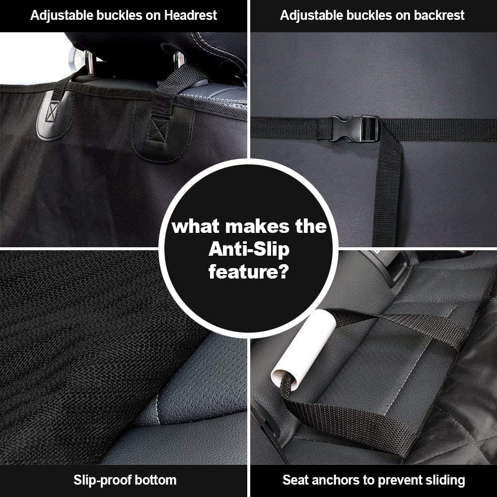 Dog Seat Cover Cars Trucks Suvs, Thick 600D Heavy Duty Pets Car Seat Cover, Waterproof & Wear-Resistant Durable Nonslip Backing & Hammock Convertible