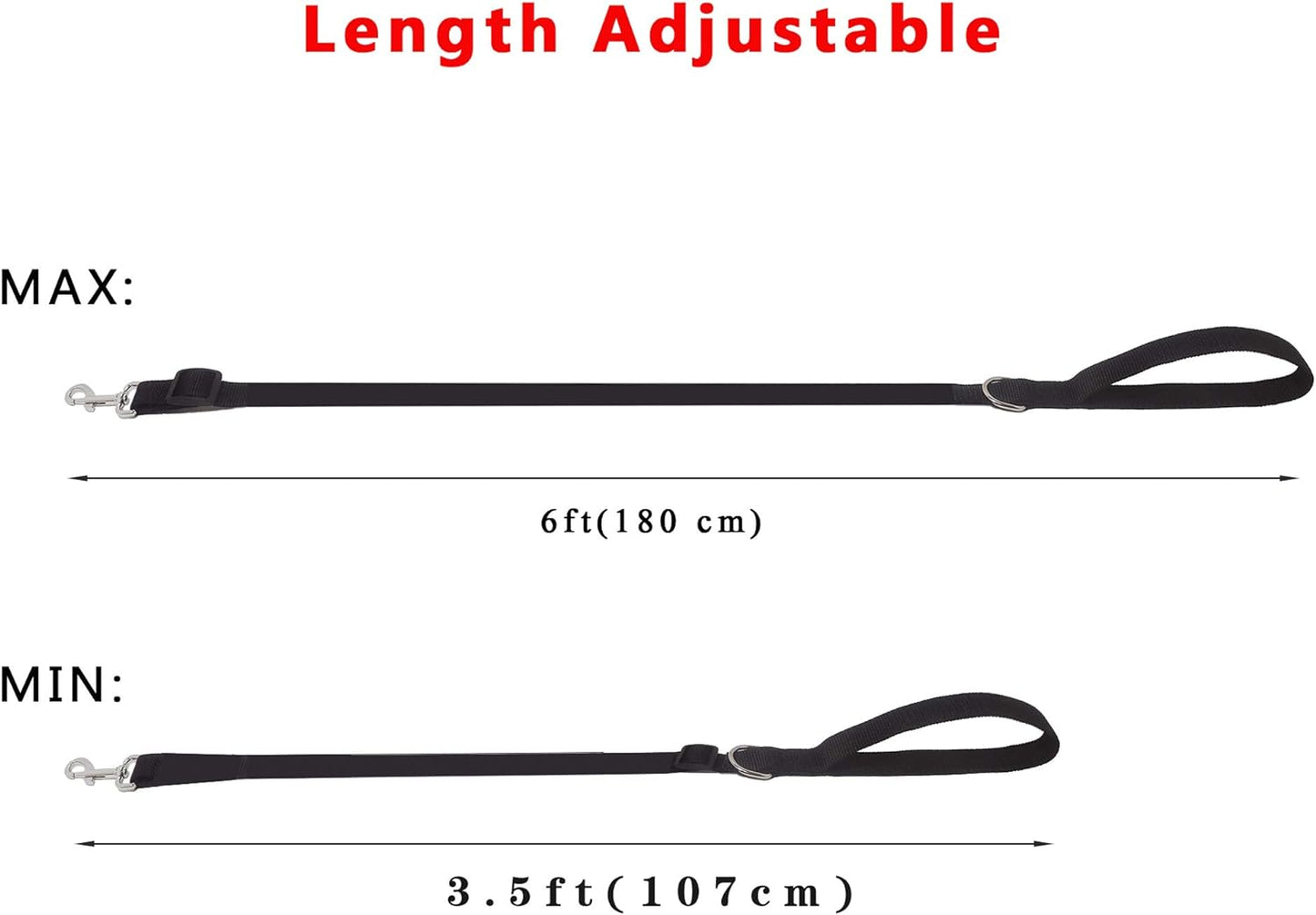 Adjustable Nylon Dog Leash, 6 Foot Long Dog Leashes for Medium Large Dogs