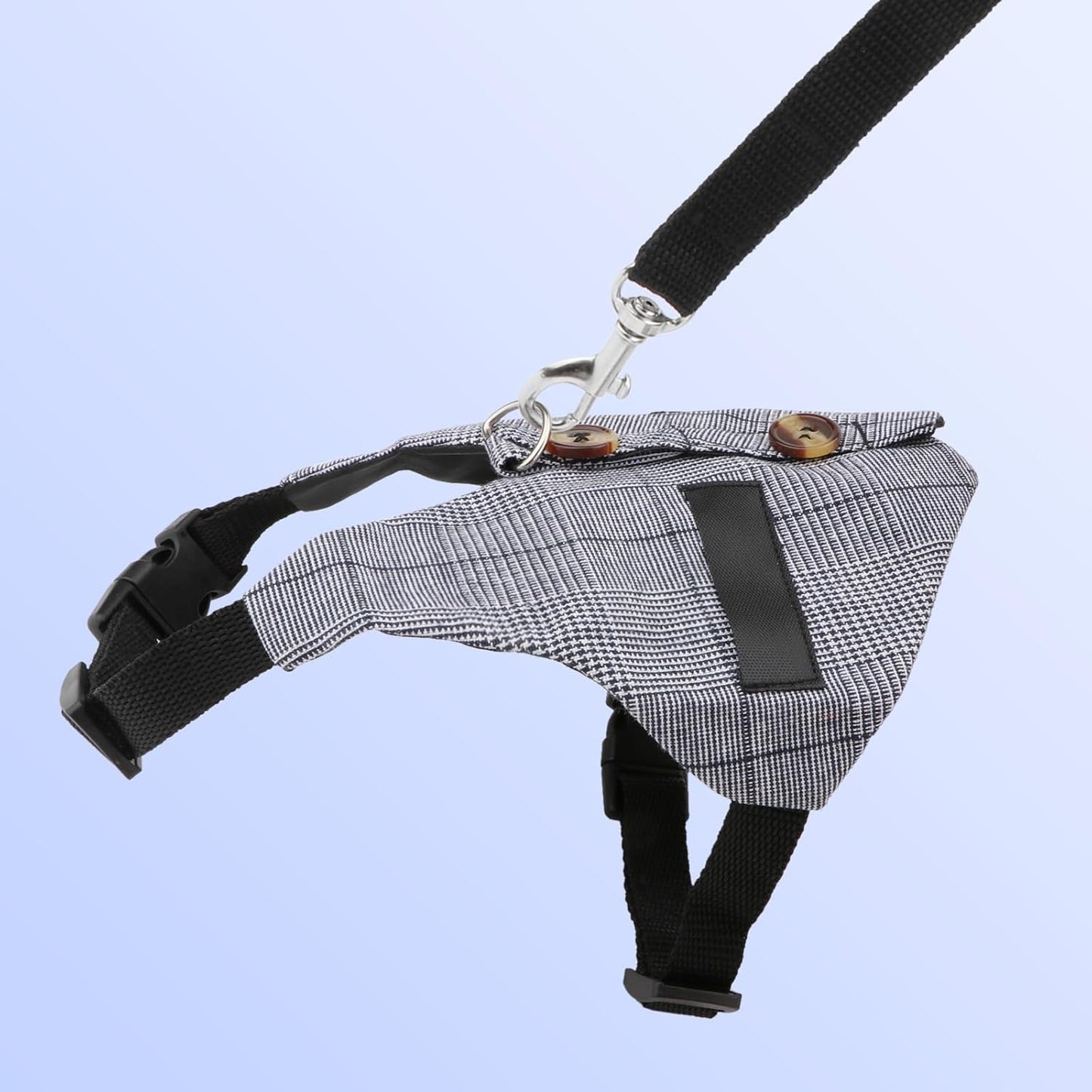 Rabbit Vest Harness and Leash Set Adjustable Formal Suit Style for Bunny Kitten Small Animal Walking (S)